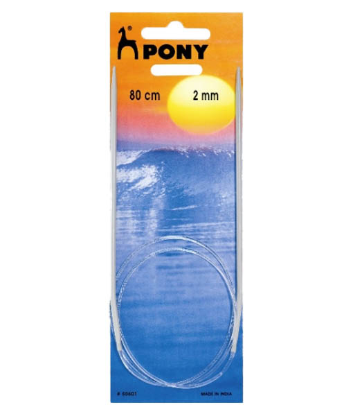 Aiguilles circulaires tricot alu 2 à 10 mm - 40 à 80 cm PRYM, PONY et COSE