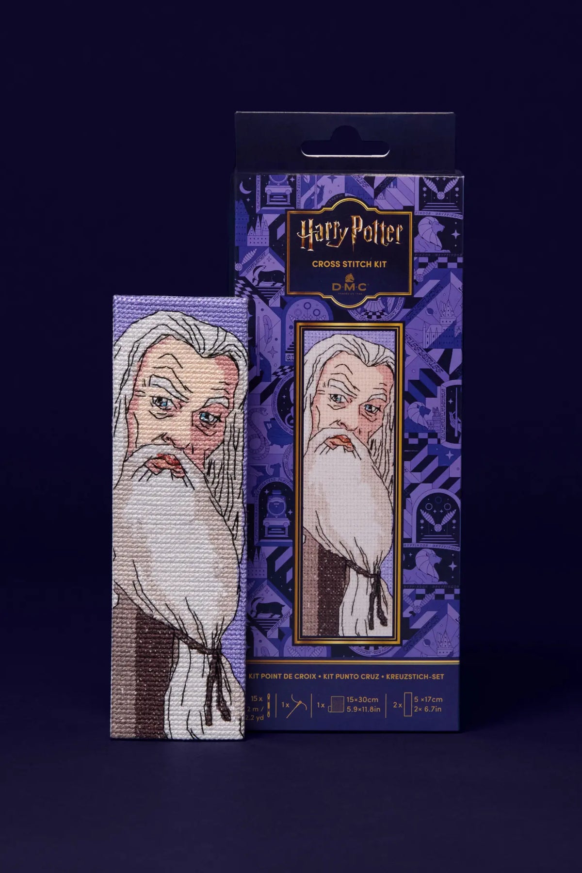 Kit Marque-pages au point de croix Albus Dumbledore DMC