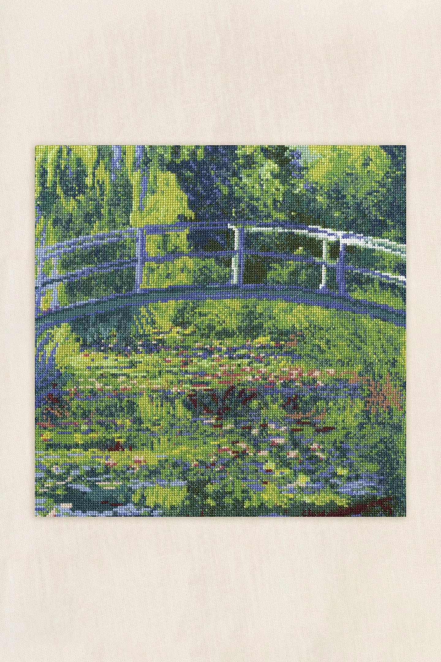 Kit Point de croix compté Bassin aux Nympheas de Monet DMC