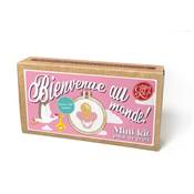 Mini-kit point de croix Bienvenue au monde (Rose)