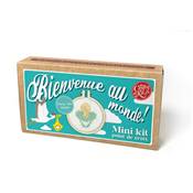 Mini-kit point de croix Bienvenue au monde (Turquoise)