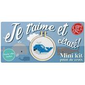Mini-kit point de croix Je t'aime et Cétacé
