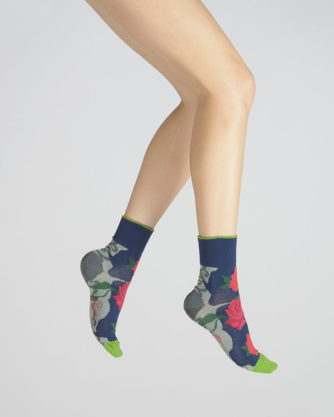 Chaussettes femme 3 jolies roses