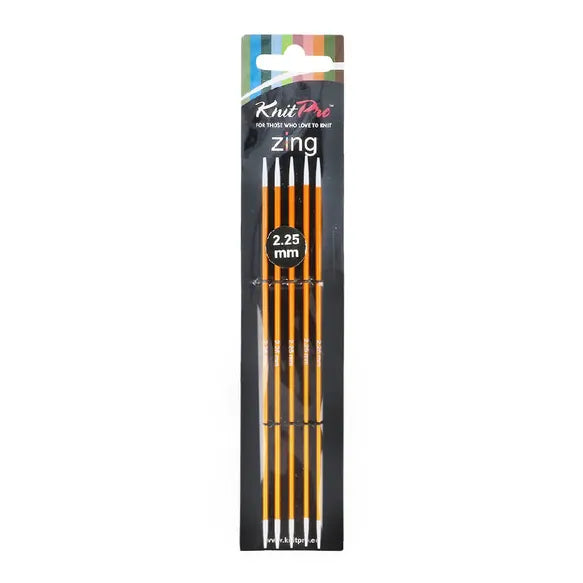 Aiguilles tricot 2 pointes métal Zing 15 cm (de 2,25 à 6 mm de diamètre) KNIT PRO