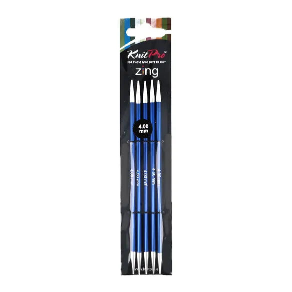 Aiguilles tricot 2 pointes métal Zing 15 cm (de 2,25 à 6 mm de diamètre) KNIT PRO