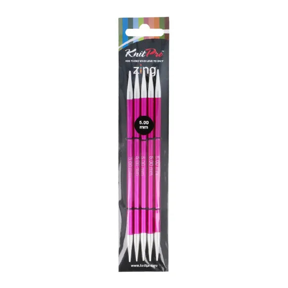 Aiguilles tricot 2 pointes métal Zing 15 cm (de 2,25 à 6 mm de diamètre) KNIT PRO