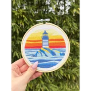 Kit Broderie traditionnelle Phare au crépuscule MILPOINT