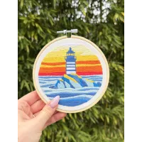 Kit Broderie traditionnelle Phare au crépuscule MILPOINT