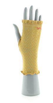 Mitaines femme mailles dévorées jaunes TU