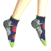 Socquettes femme originales 3 jolies roses