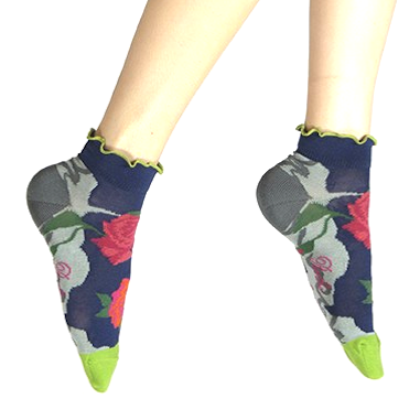 Socquettes femme originales 3 jolies roses