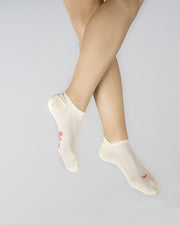 Socquettes femme soie ivoire unie