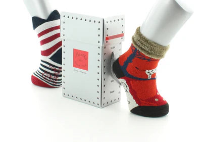 Chaussettes pour bébé girafe avec velours et rayures avec couronne