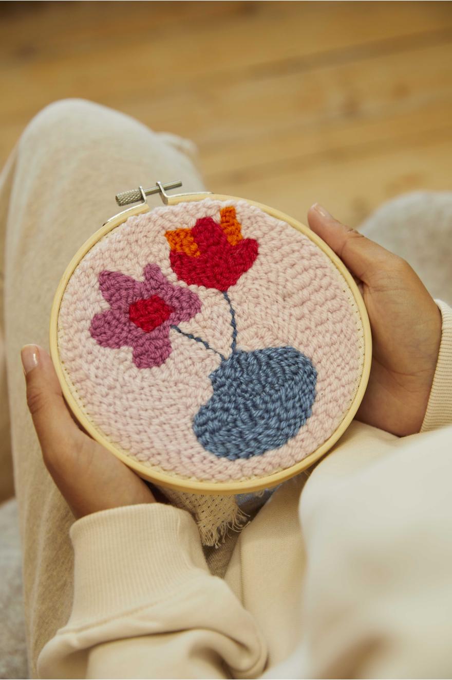 Kit Punch Needle Fleurs délicates DMC