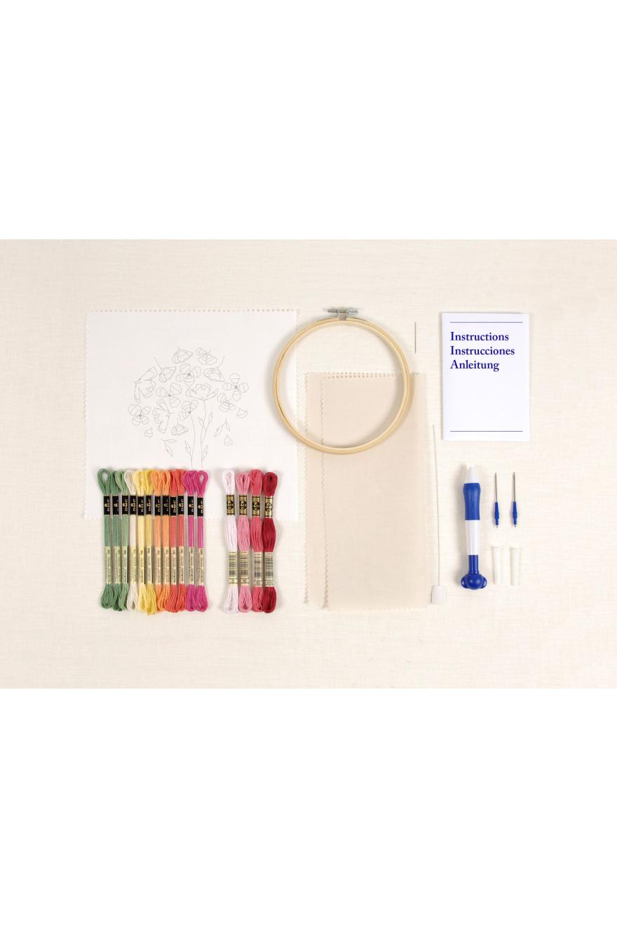 Kit Punch Needle Pavots printaniers par Nathalie Weinzaepflen DMC